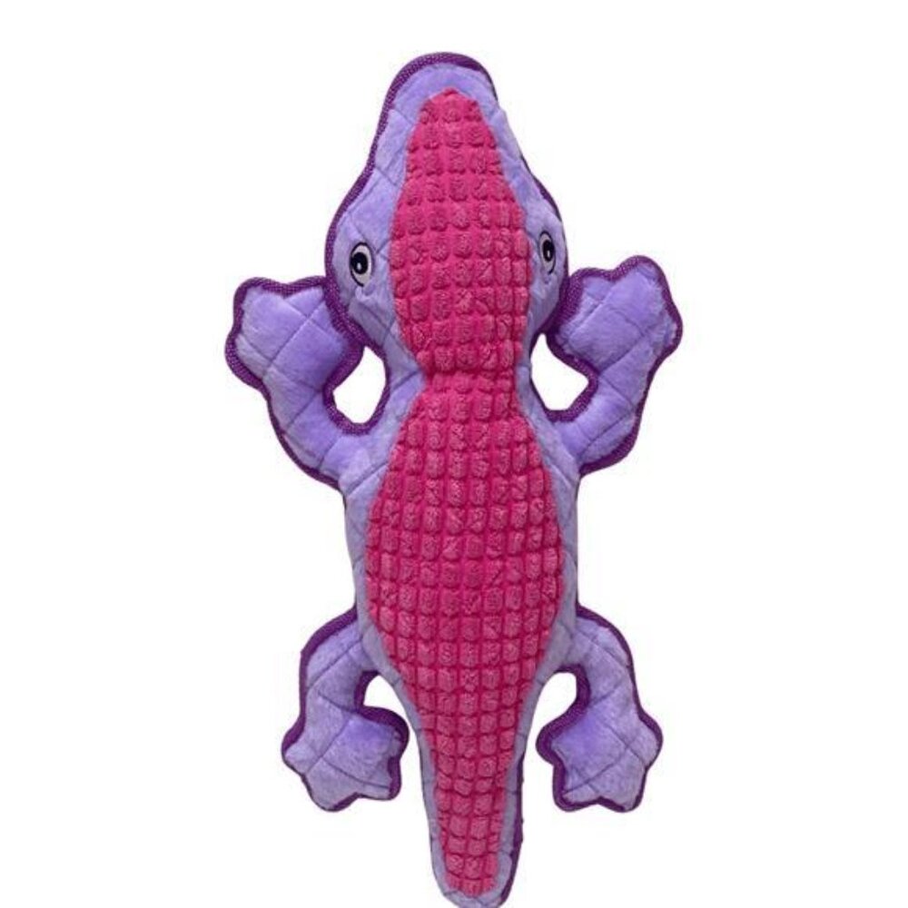 Squeaky & Plush Tough Buddy Lizard Dog Toy, Chew Level 4